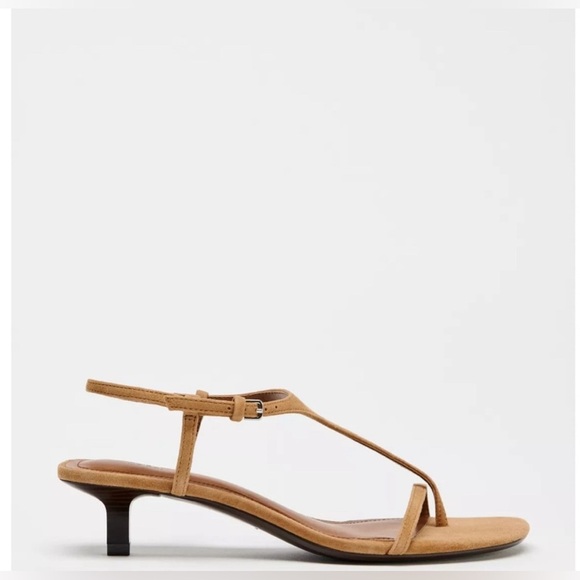 SUEDE KITTEN HEEL SANDALS, Size 39(8.5) - Picture 3 of 12